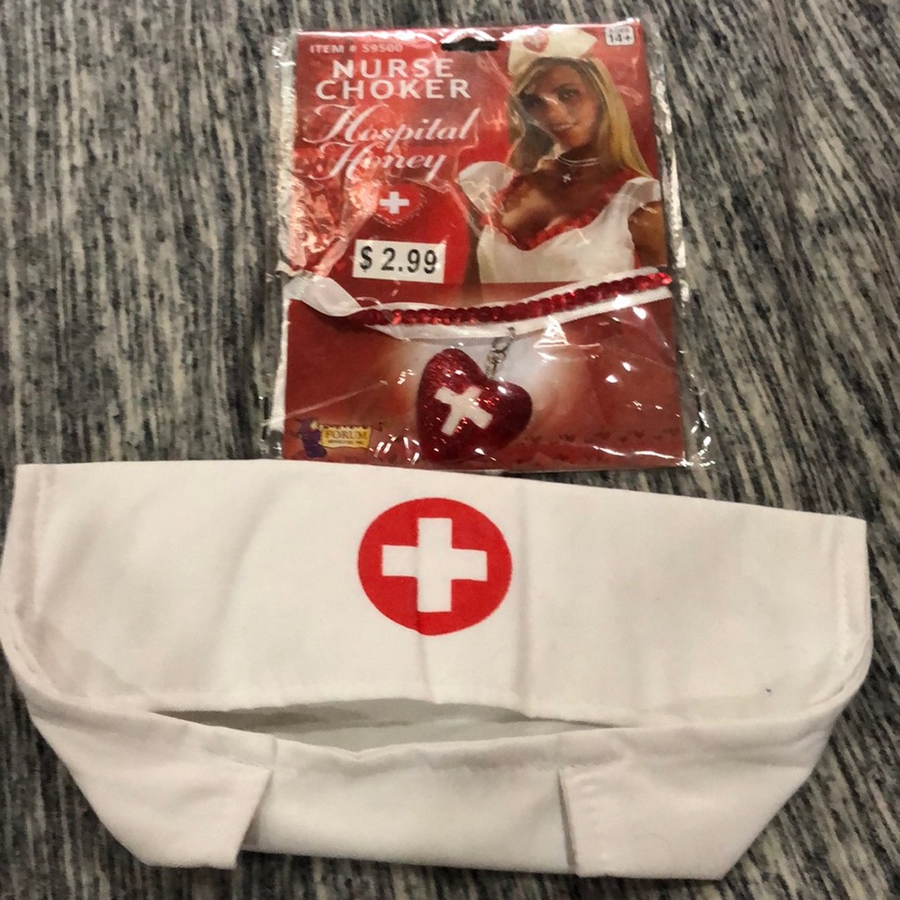 Nurses Halloween hat and necklace